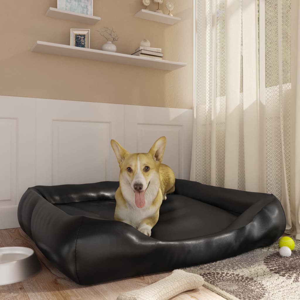 Berkfield Dog Bed Black 105x80x25 cm Faux Leather