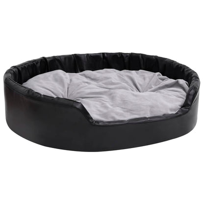Berkfield Dog Bed Black and Grey 99x89x21 cm Plush and Faux Leather