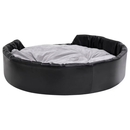 Berkfield Dog Bed Black and Grey 99x89x21 cm Plush and Faux Leather