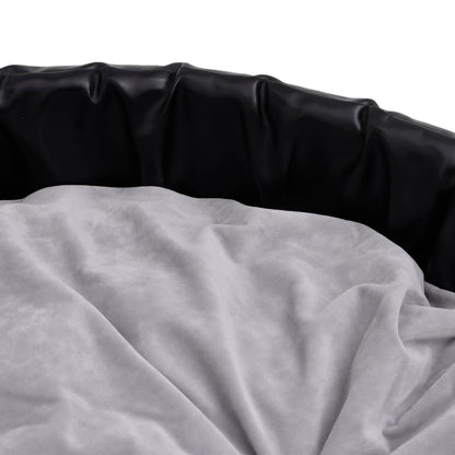 Berkfield Dog Bed Black and Grey 99x89x21 cm Plush and Faux Leather