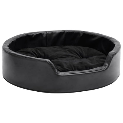 Berkfield Dog Bed Black 69x59x19 cm Plush and Faux Leather