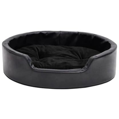 Berkfield Dog Bed Black 69x59x19 cm Plush and Faux Leather