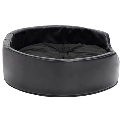 Berkfield Dog Bed Black 69x59x19 cm Plush and Faux Leather