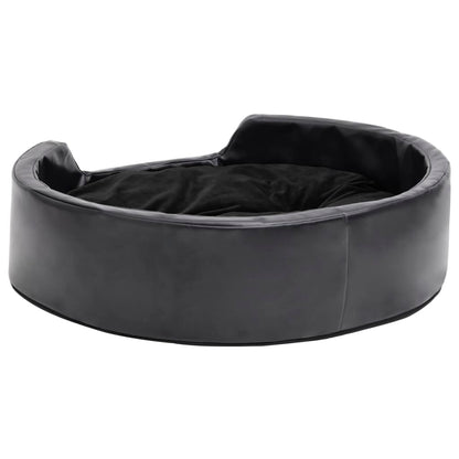 Berkfield Dog Bed Black 69x59x19 cm Plush and Faux Leather
