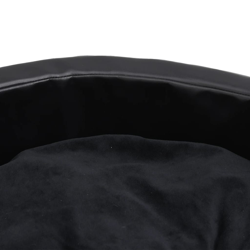 Berkfield Dog Bed Black 69x59x19 cm Plush and Faux Leather