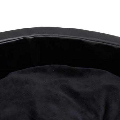 Berkfield Dog Bed Black 69x59x19 cm Plush and Faux Leather