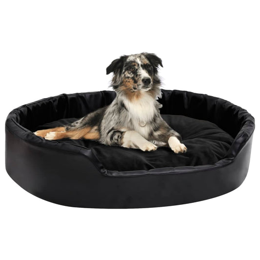 Berkfield Dog Bed Black 90x79x20 cm Plush and Faux Leather