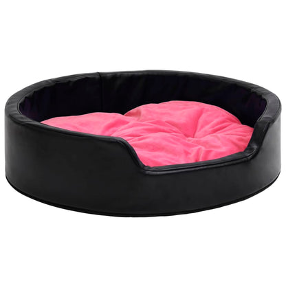 Berkfield Dog Bed Black and Pink 90x79x20 cm Plush and Faux Leather