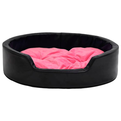 Berkfield Dog Bed Black and Pink 90x79x20 cm Plush and Faux Leather