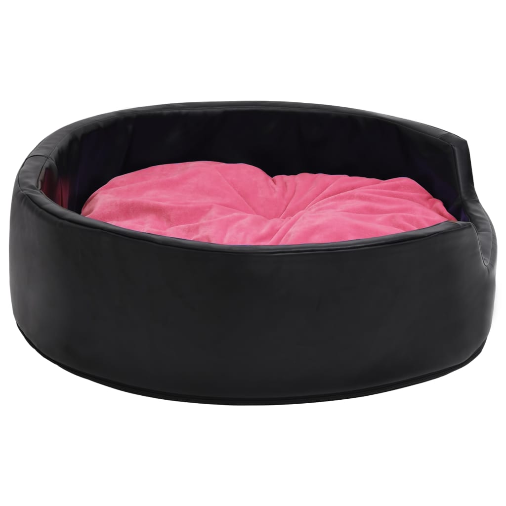 Berkfield Dog Bed Black and Pink 90x79x20 cm Plush and Faux Leather