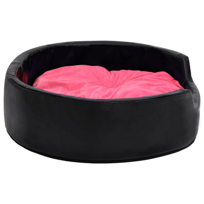 Berkfield Dog Bed Black and Pink 90x79x20 cm Plush and Faux Leather