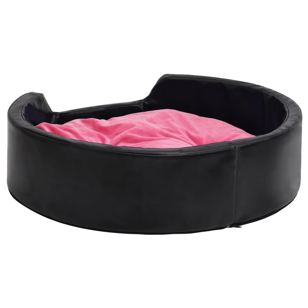 Berkfield Dog Bed Black and Pink 90x79x20 cm Plush and Faux Leather