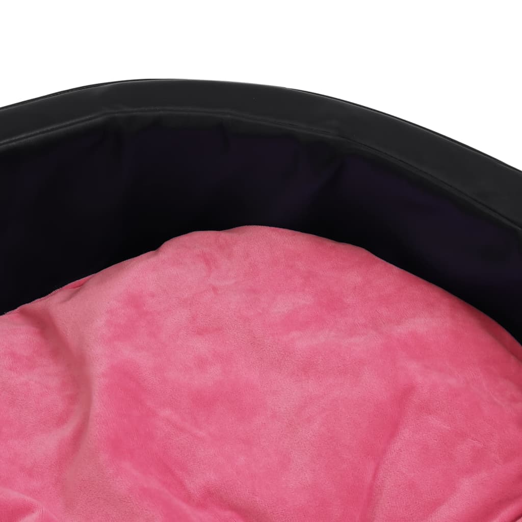 Berkfield Dog Bed Black and Pink 90x79x20 cm Plush and Faux Leather