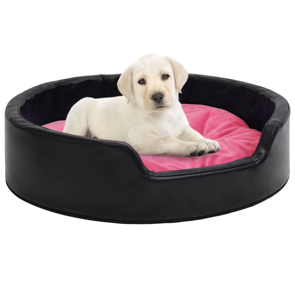 Berkfield Dog Bed Black and Pink 99x89x21 cm Plush and Faux Leather