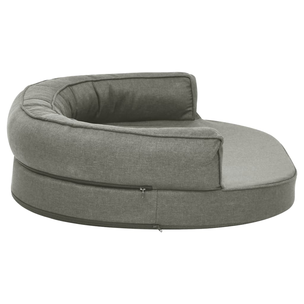 Berkfield Ergonomic Dog Bed Mattress 75x53 cm Linen Look Grey