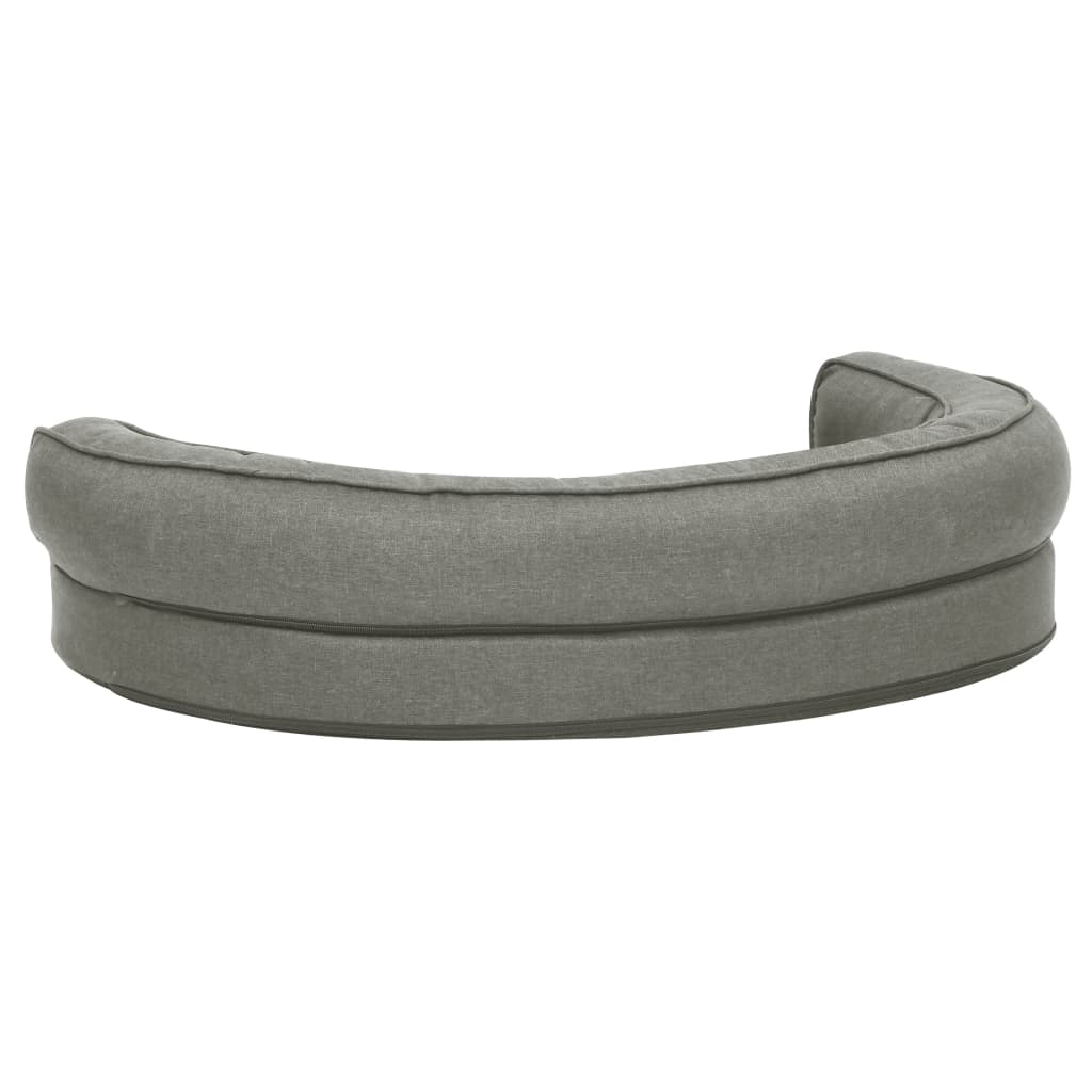 Berkfield Ergonomic Dog Bed Mattress 75x53 cm Linen Look Grey