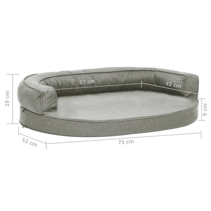 Berkfield Ergonomic Dog Bed Mattress 75x53 cm Linen Look Grey
