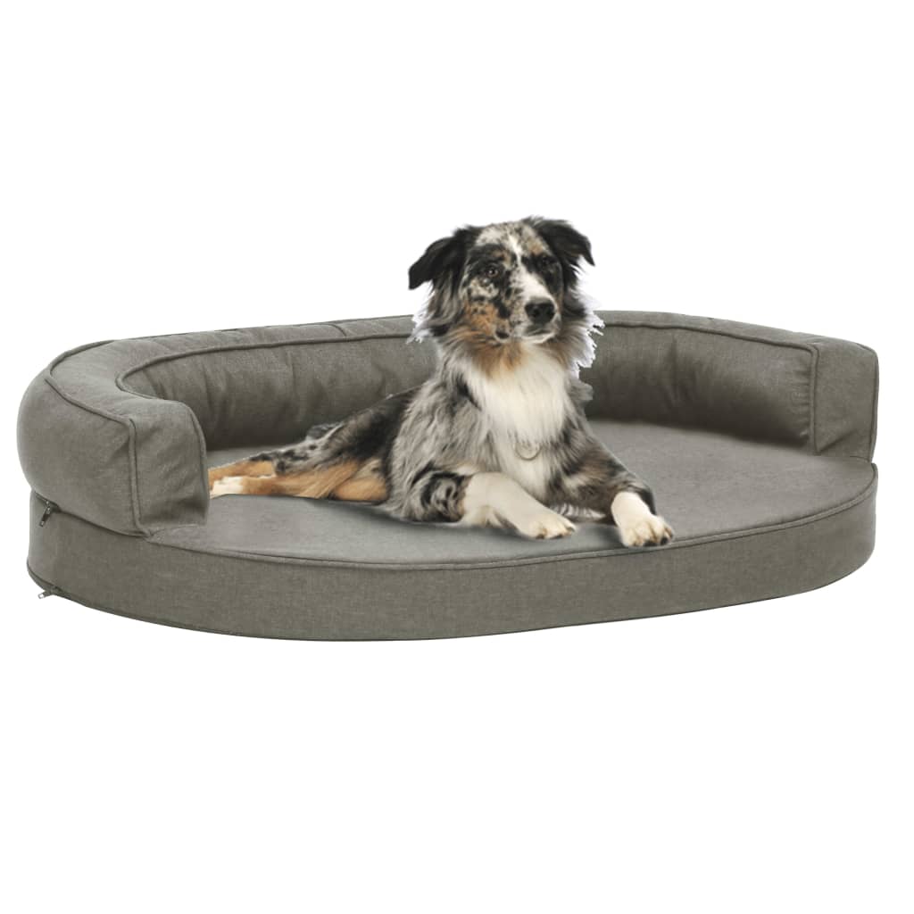 Berkfield Ergonomic Dog Bed Mattress 90x64 cm Linen Look Grey