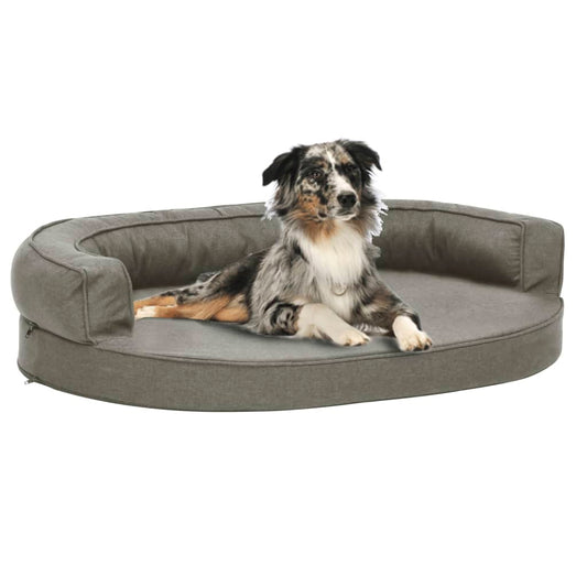 Berkfield Ergonomic Dog Bed Mattress 90x64 cm Linen Look Grey