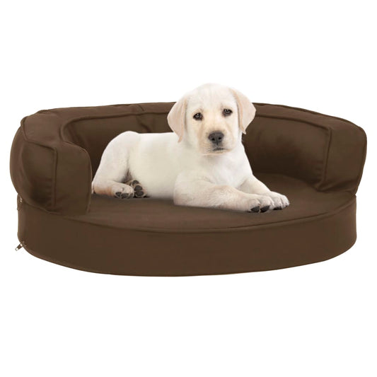 Berkfield Ergonomic Dog Bed Mattress 60x42 cm Linen Look Brown