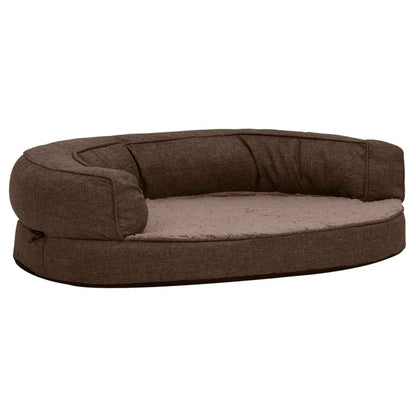 Berkfield Ergonomic Dog Bed Mattress 75x53 cm Linen Look Fleece Brown