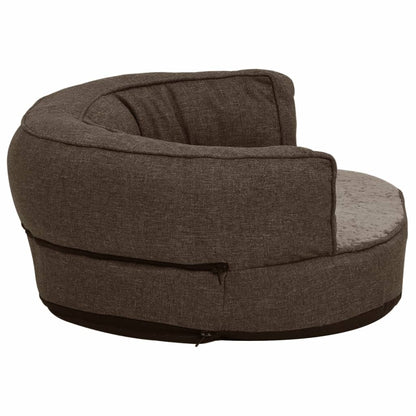 Berkfield Ergonomic Dog Bed Mattress 75x53 cm Linen Look Fleece Brown