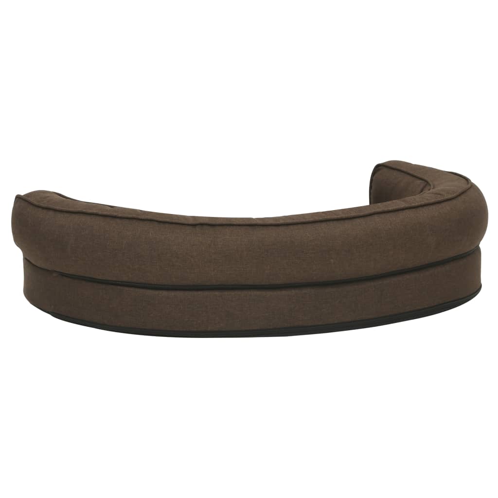 Berkfield Ergonomic Dog Bed Mattress 75x53 cm Linen Look Fleece Brown