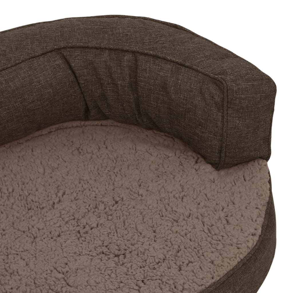 Berkfield Ergonomic Dog Bed Mattress 75x53 cm Linen Look Fleece Brown