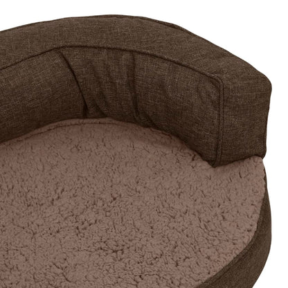 Berkfield Ergonomic Dog Bed Mattress 75x53 cm Linen Look Fleece Brown