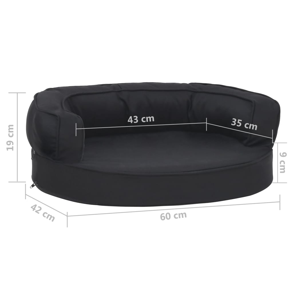 Berkfield Ergonomic Dog Bed Mattress 60x42 cm Linen Look Black