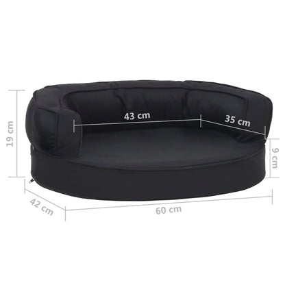 Berkfield Ergonomic Dog Bed Mattress 60x42 cm Linen Look Black