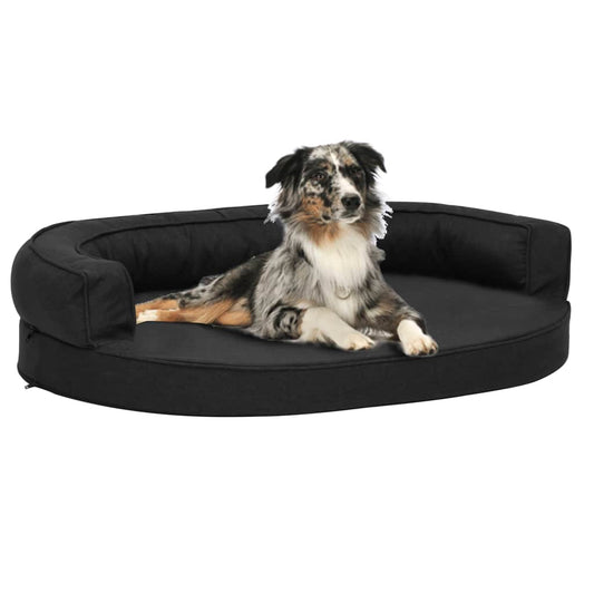 Berkfield Ergonomic Dog Bed Mattress 90x64 cm Linen Look Black