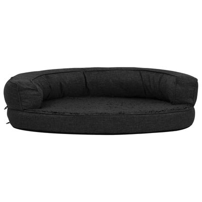 Berkfield Ergonomic Dog Bed Mattress 75x53 cm Linen Look Fleece Black