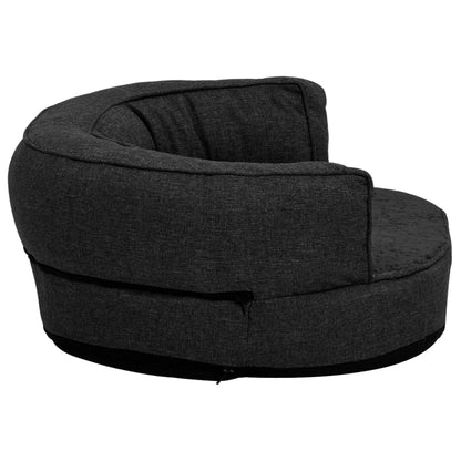Berkfield Ergonomic Dog Bed Mattress 75x53 cm Linen Look Fleece Black