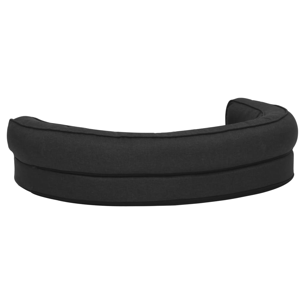 Berkfield Ergonomic Dog Bed Mattress 75x53 cm Linen Look Fleece Black