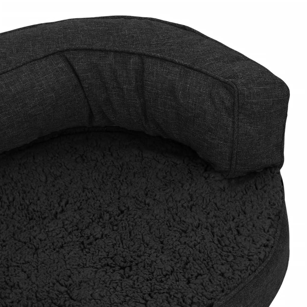 Berkfield Ergonomic Dog Bed Mattress 75x53 cm Linen Look Fleece Black