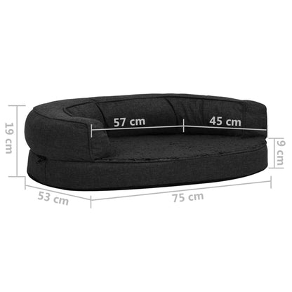 Berkfield Ergonomic Dog Bed Mattress 75x53 cm Linen Look Fleece Black