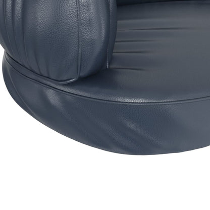 Berkfield Ergonomic Foam Dog Bed Dark Blue 60x42 cm Faux Leather