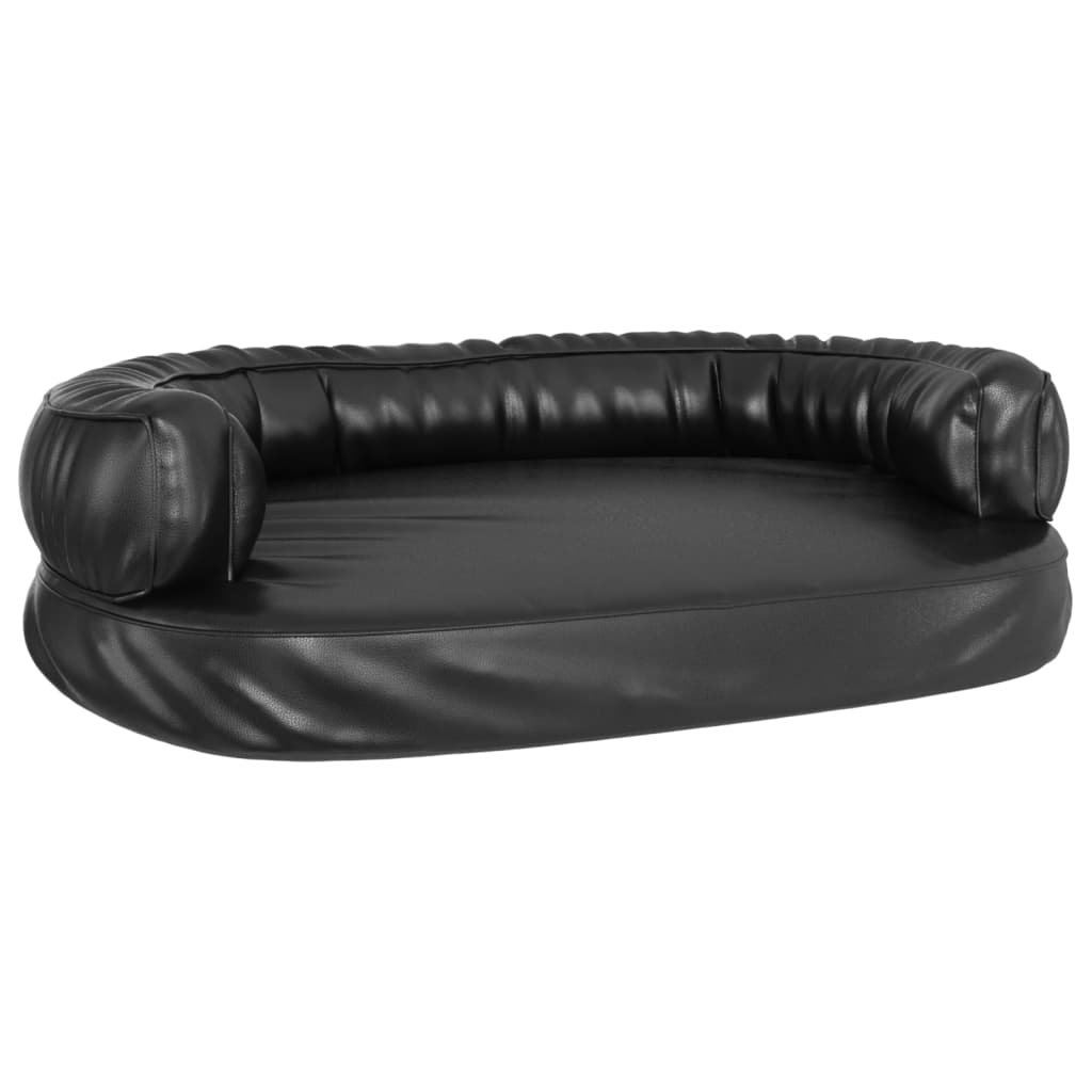 Berkfield Ergonomic Foam Dog Bed Black 88x65 cm Faux Leather