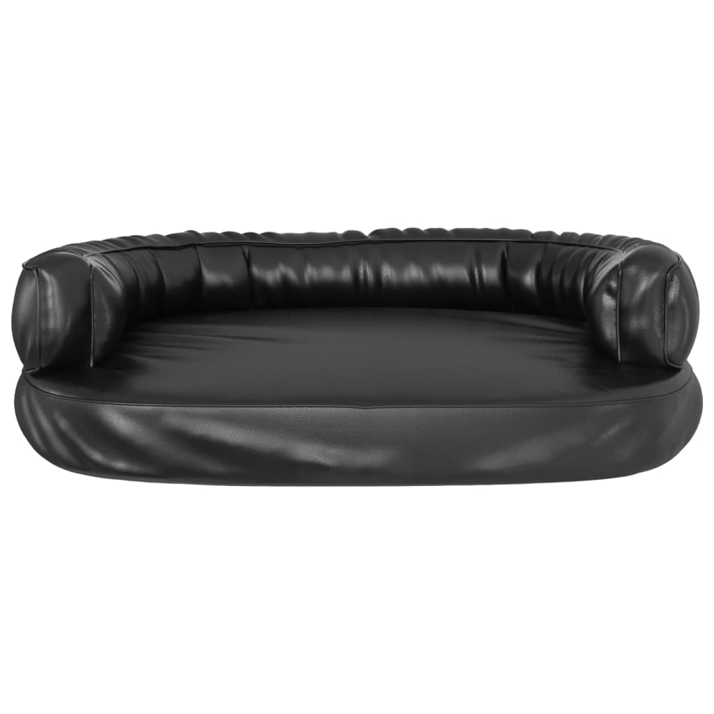 Berkfield Ergonomic Foam Dog Bed Black 88x65 cm Faux Leather