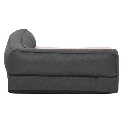 Berkfield Ergonomic Dog Bed Mattress 75x53 cm Linen Look Fleece Dark Grey