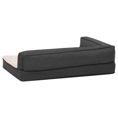 Berkfield Ergonomic Dog Bed Mattress 75x53 cm Linen Look Fleece Dark Grey