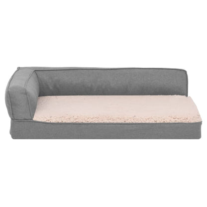 Berkfield Ergonomic Dog Bed Mattress 75x53 cm Linen Look Fleece Grey