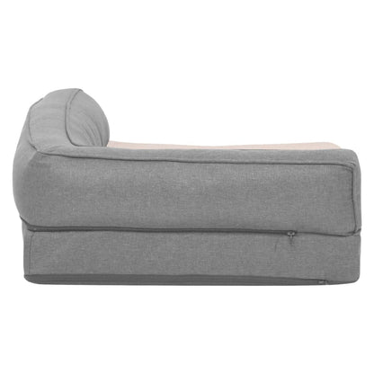 Berkfield Ergonomic Dog Bed Mattress 75x53 cm Linen Look Fleece Grey