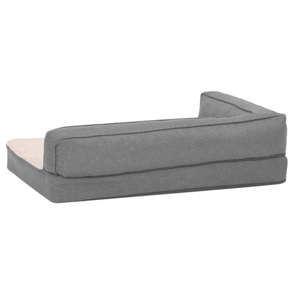 Berkfield Ergonomic Dog Bed Mattress 75x53 cm Linen Look Fleece Grey