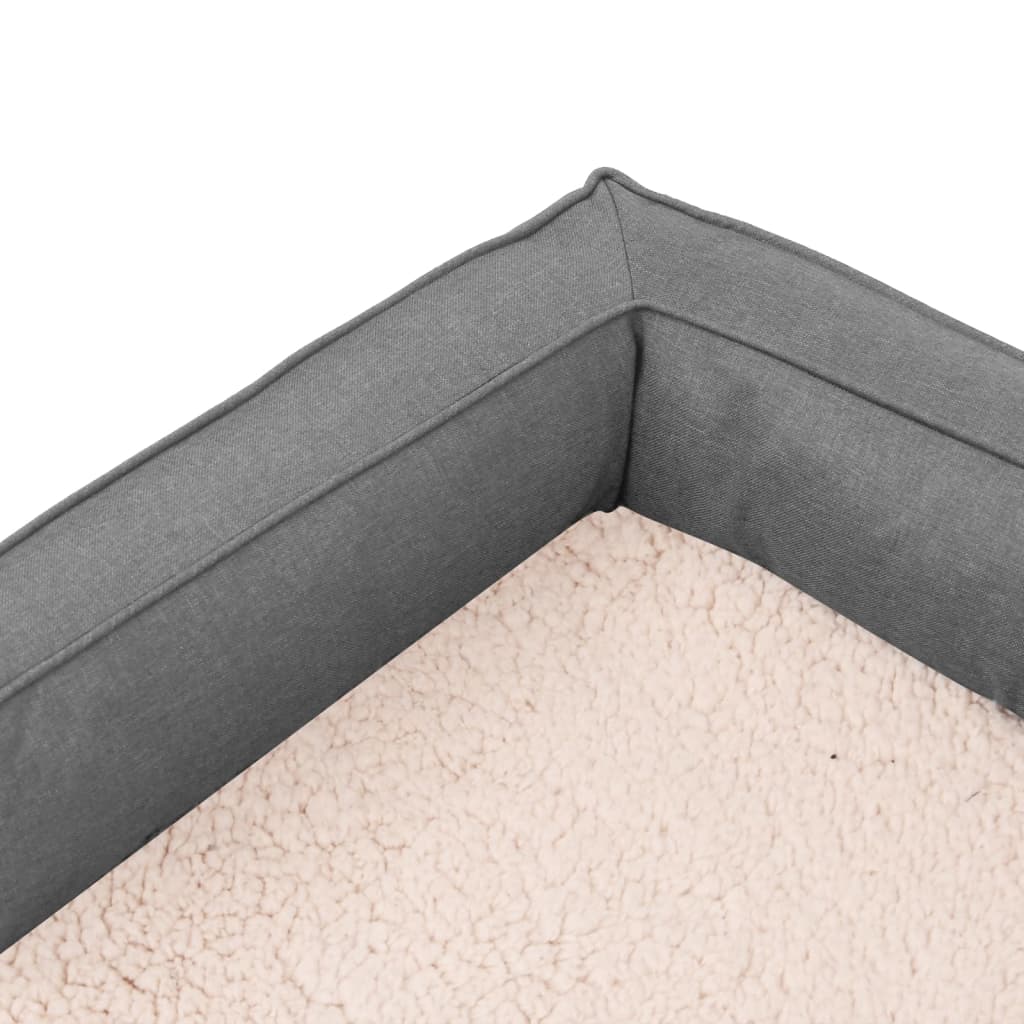 Berkfield Ergonomic Dog Bed Mattress 75x53 cm Linen Look Fleece Grey