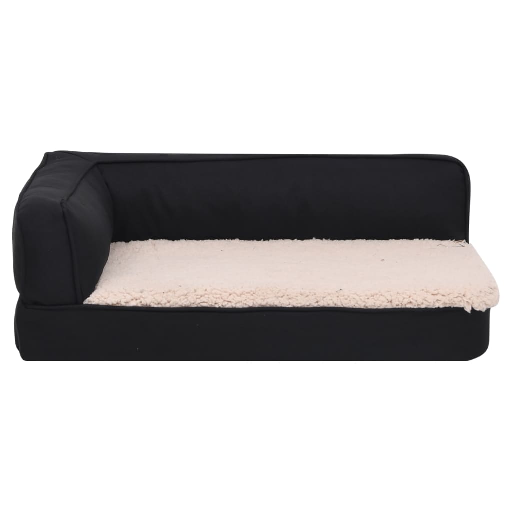 Berkfield Ergonomic Dog Bed Mattress 90x64 cm Linen Look Fleece Black