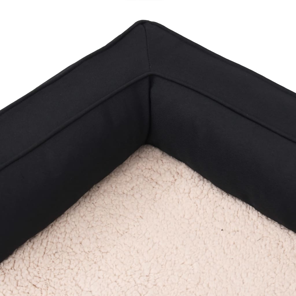 Berkfield Ergonomic Dog Bed Mattress 90x64 cm Linen Look Fleece Black