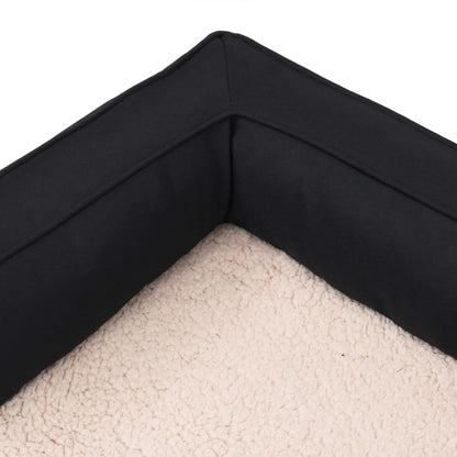Berkfield Ergonomic Dog Bed Mattress 90x64 cm Linen Look Fleece Black