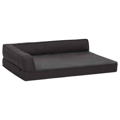 Berkfield Ergonomic Dog Bed Mattress 75x53 cm Linen Look Fleece Black